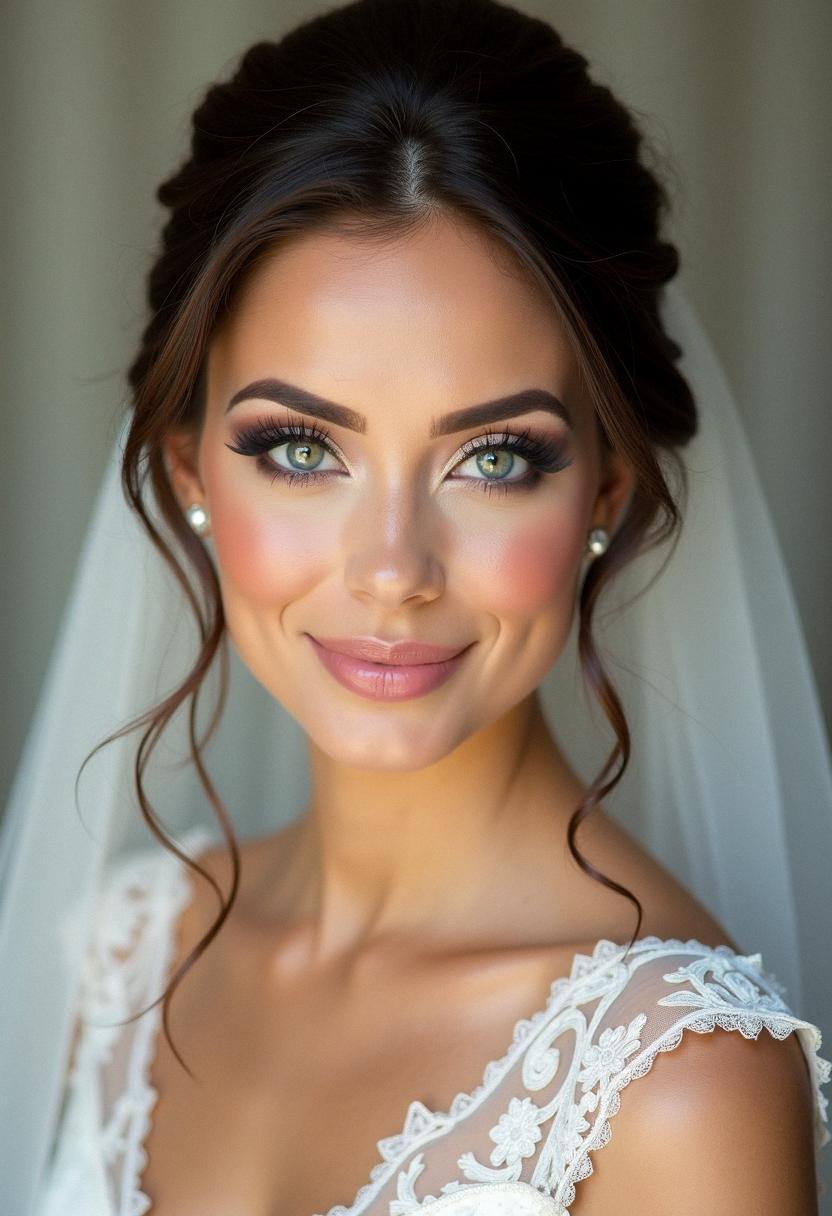 makeup bride brunette