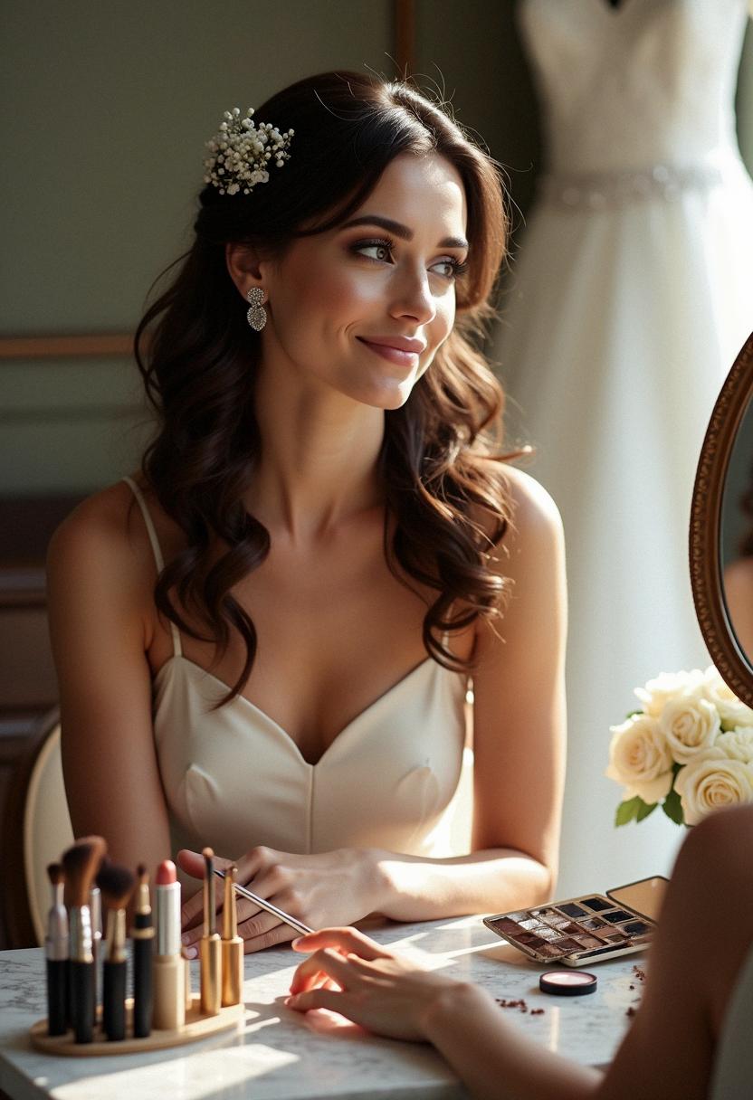 makeup bride brunette