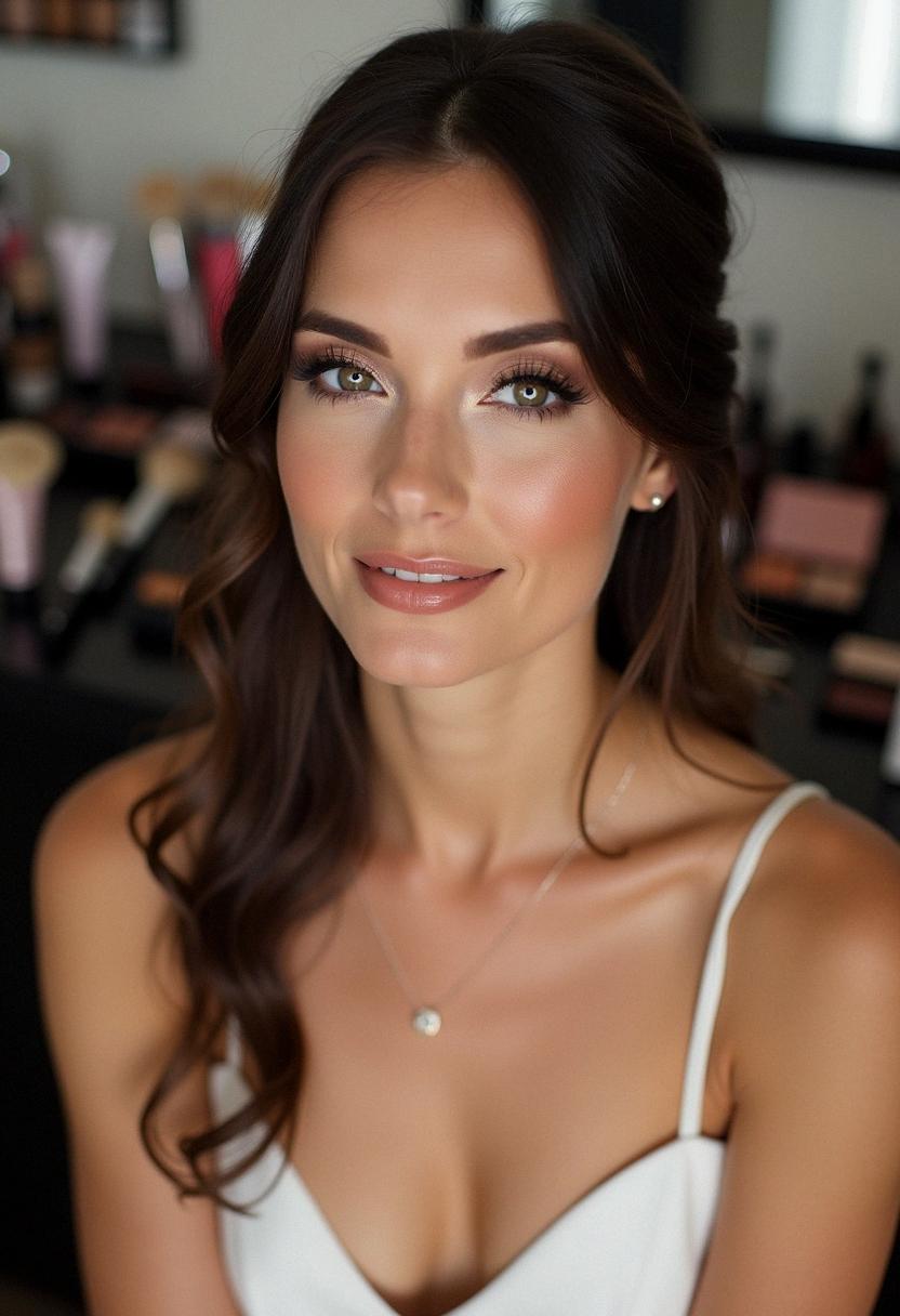 makeup bride brunette
