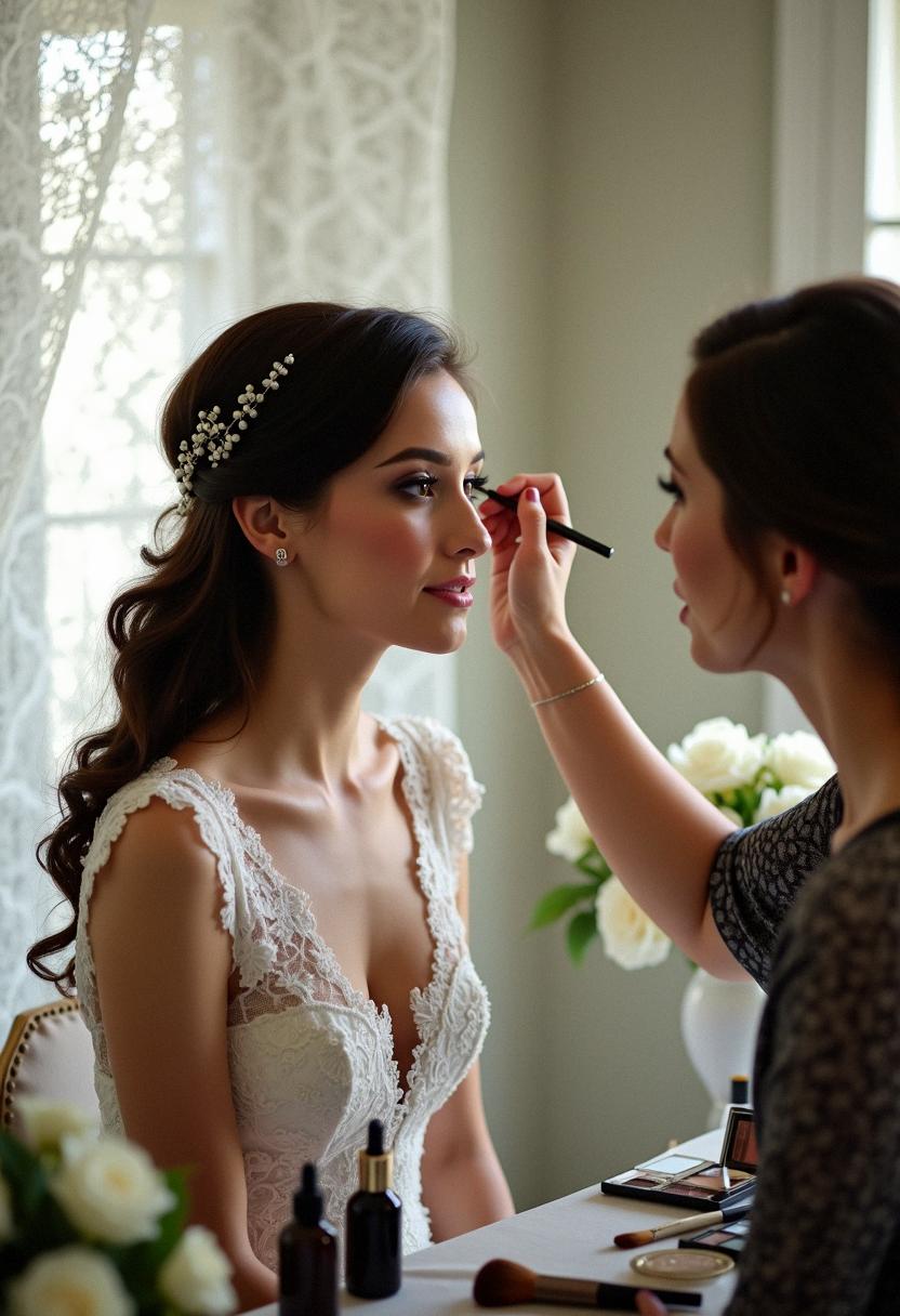 makeup bride brunette