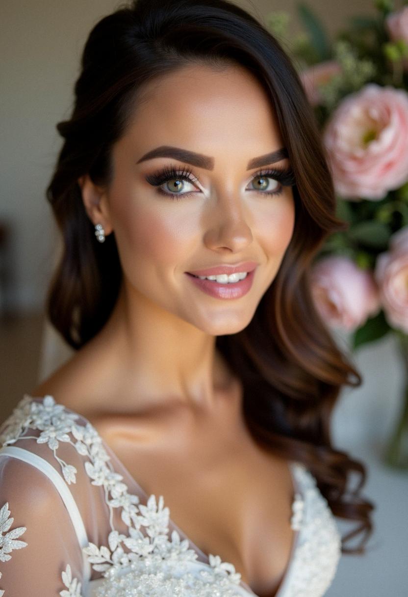 makeup bride brunette