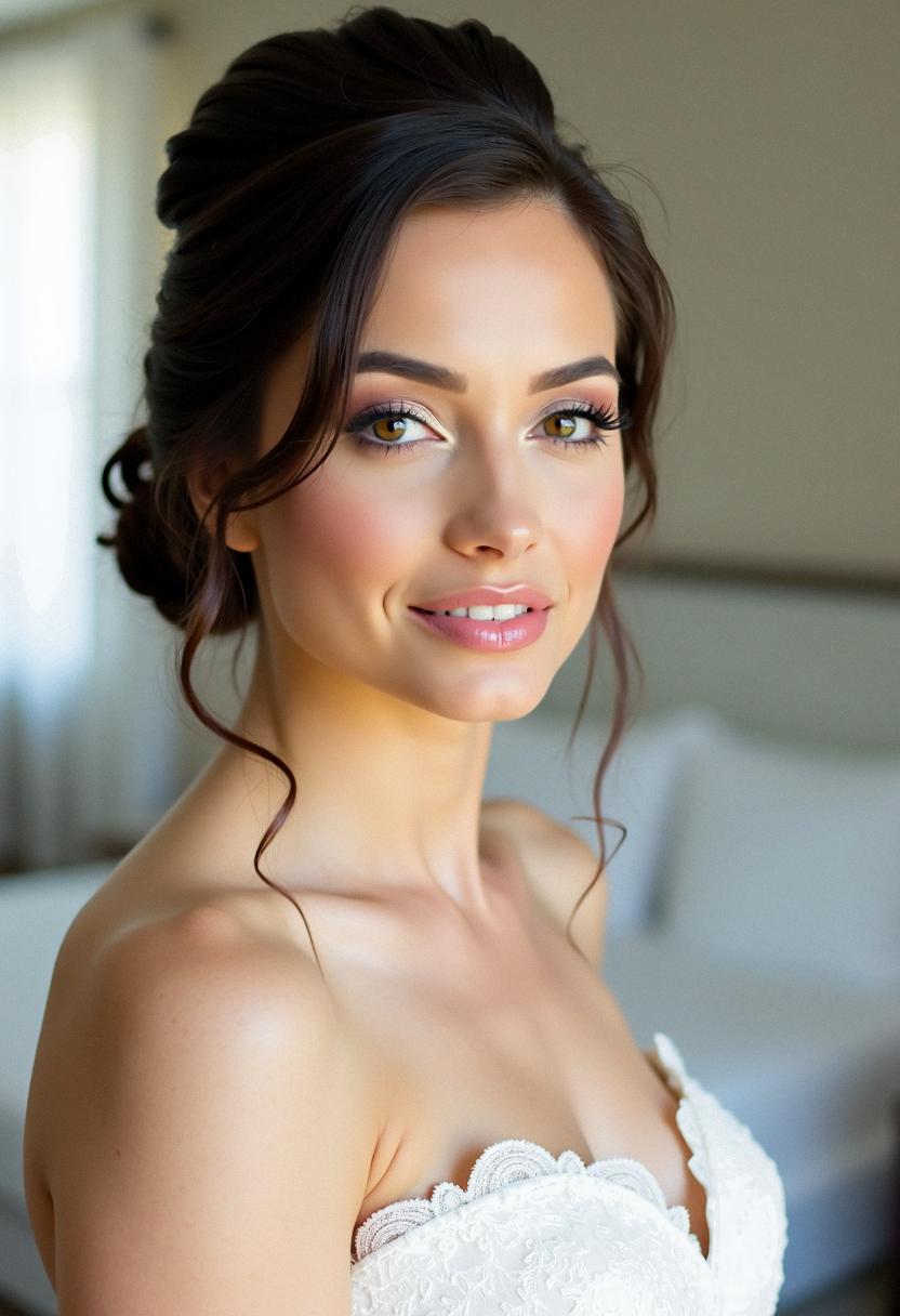 makeup bride brunette
