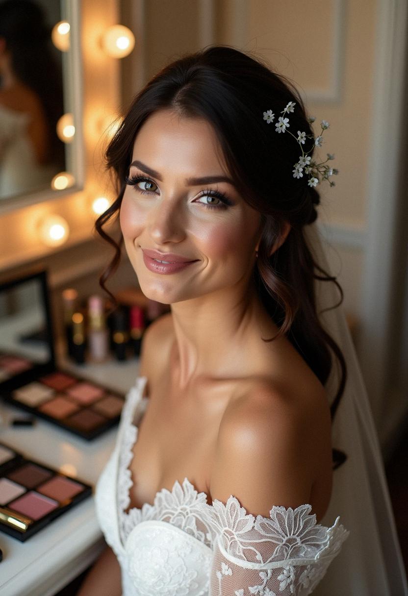 makeup bride brunette