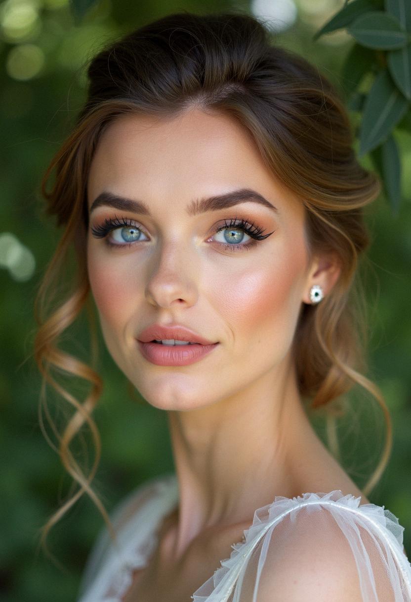 makeup bridesmaid blue eyes