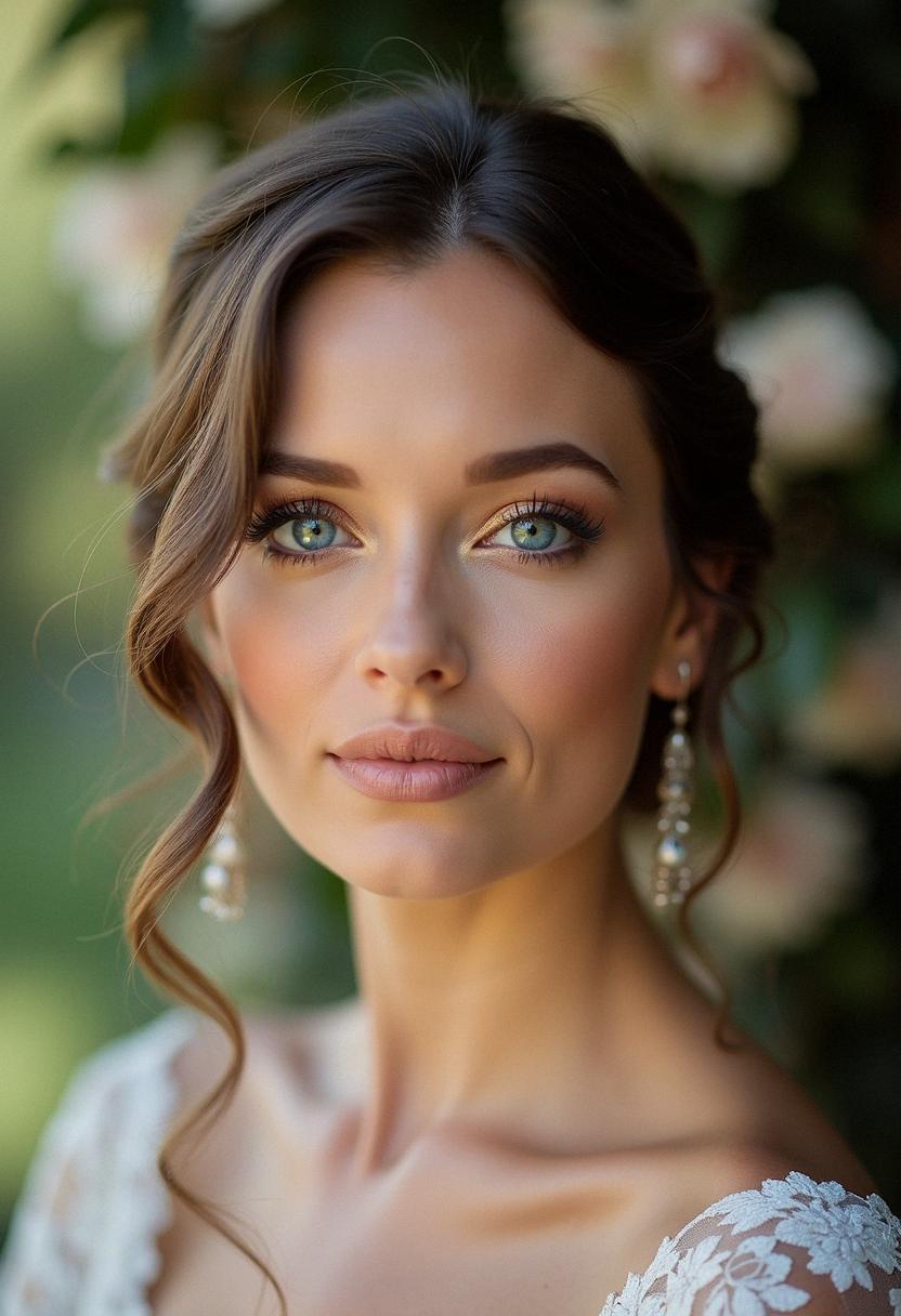 makeup bridesmaid blue eyes
