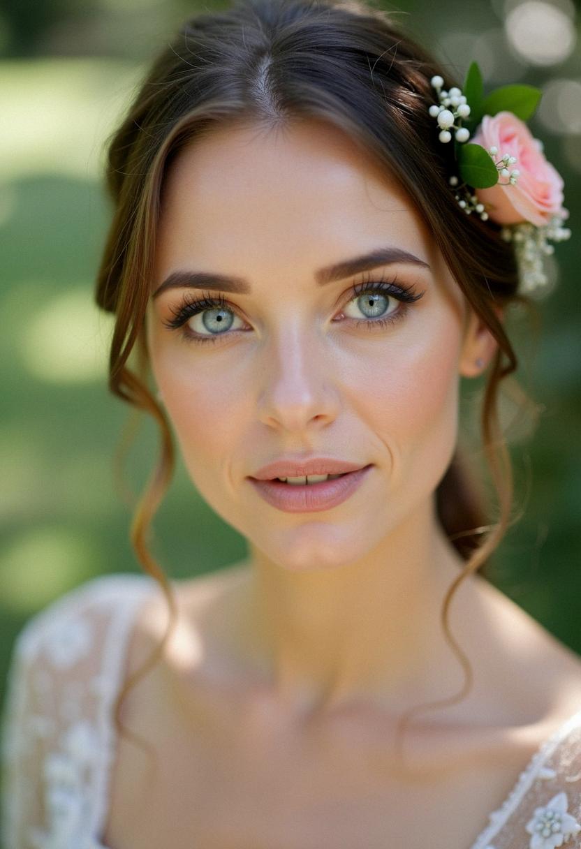 makeup bridesmaid blue eyes