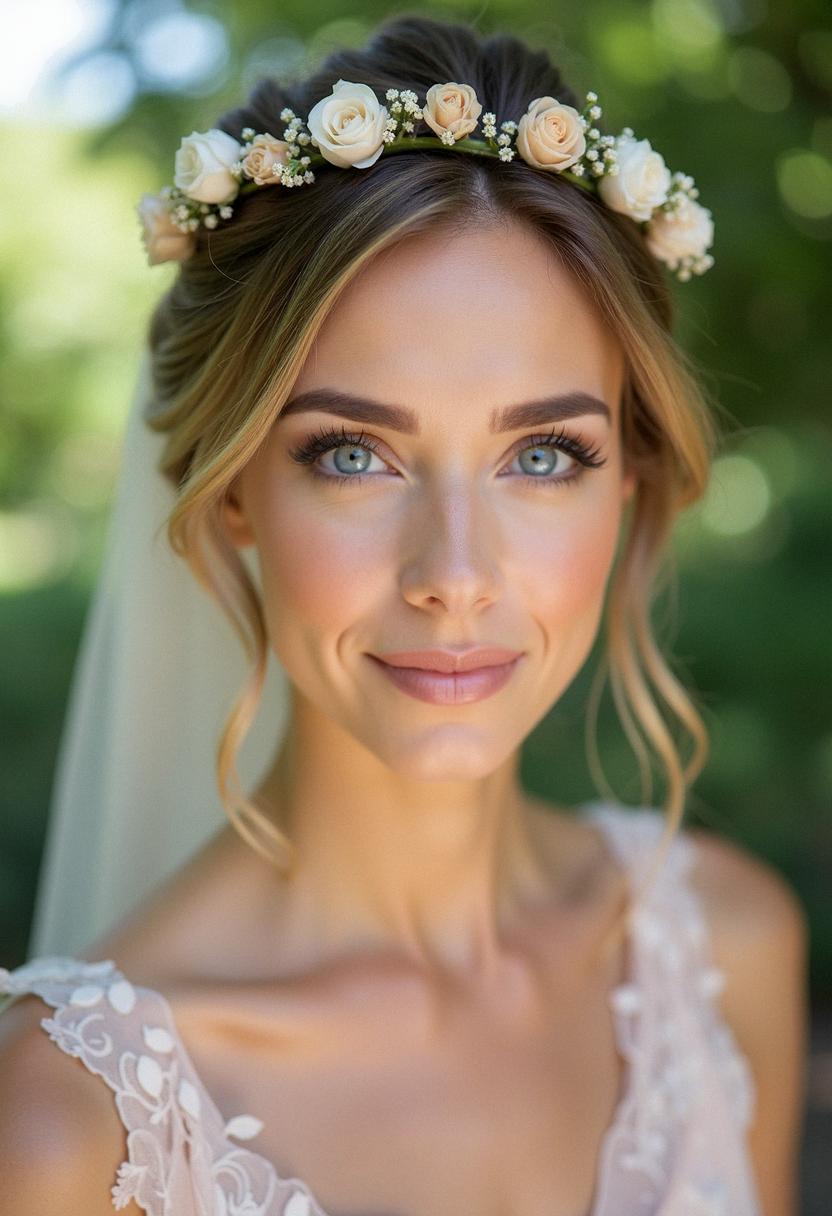 makeup bridesmaid blue eyes