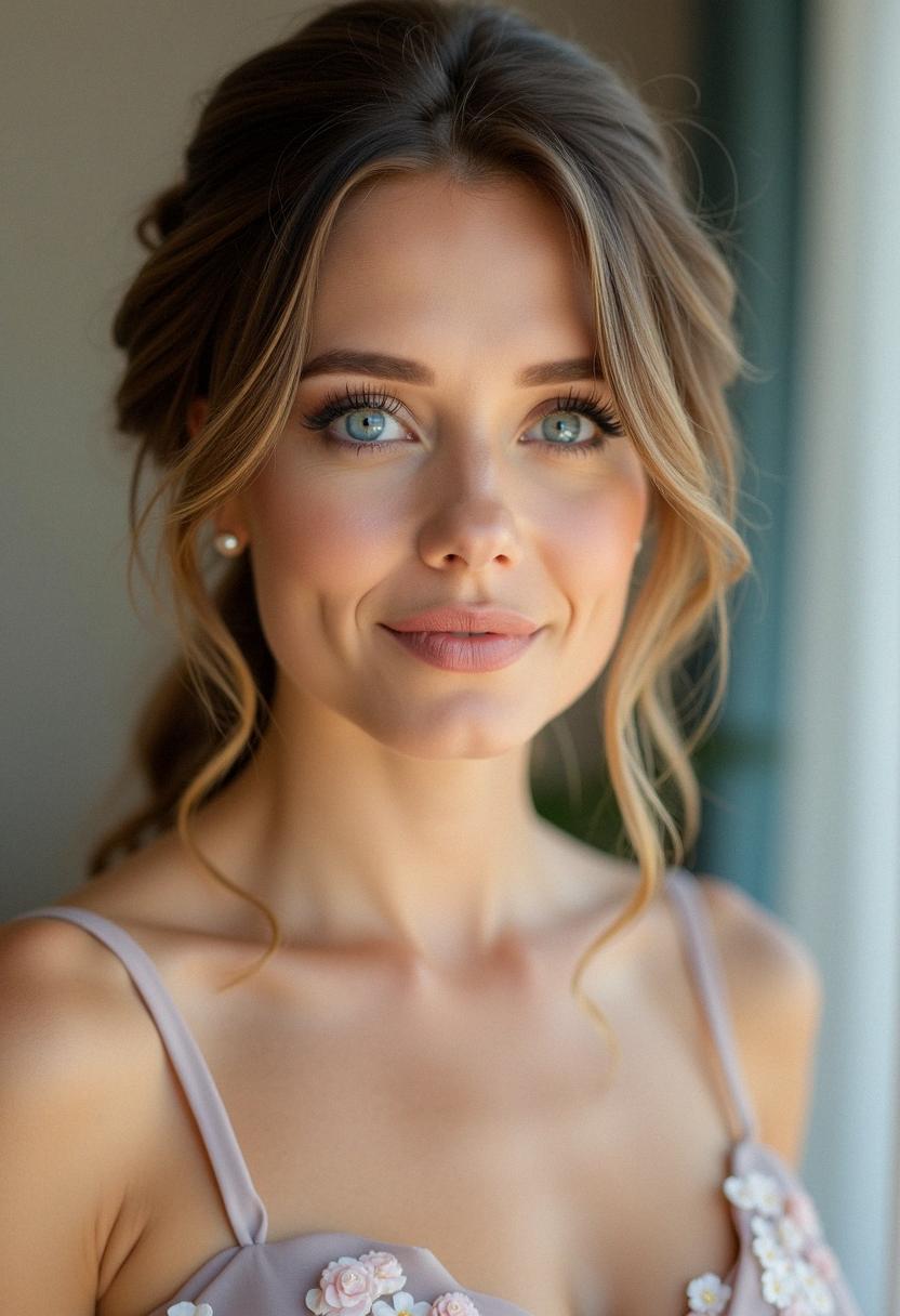 makeup bridesmaid blue eyes