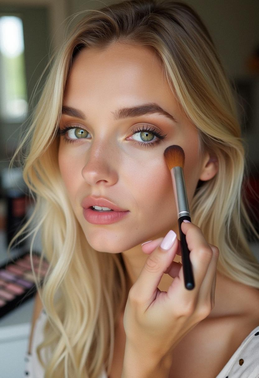 makeup for blonde hair green eyes