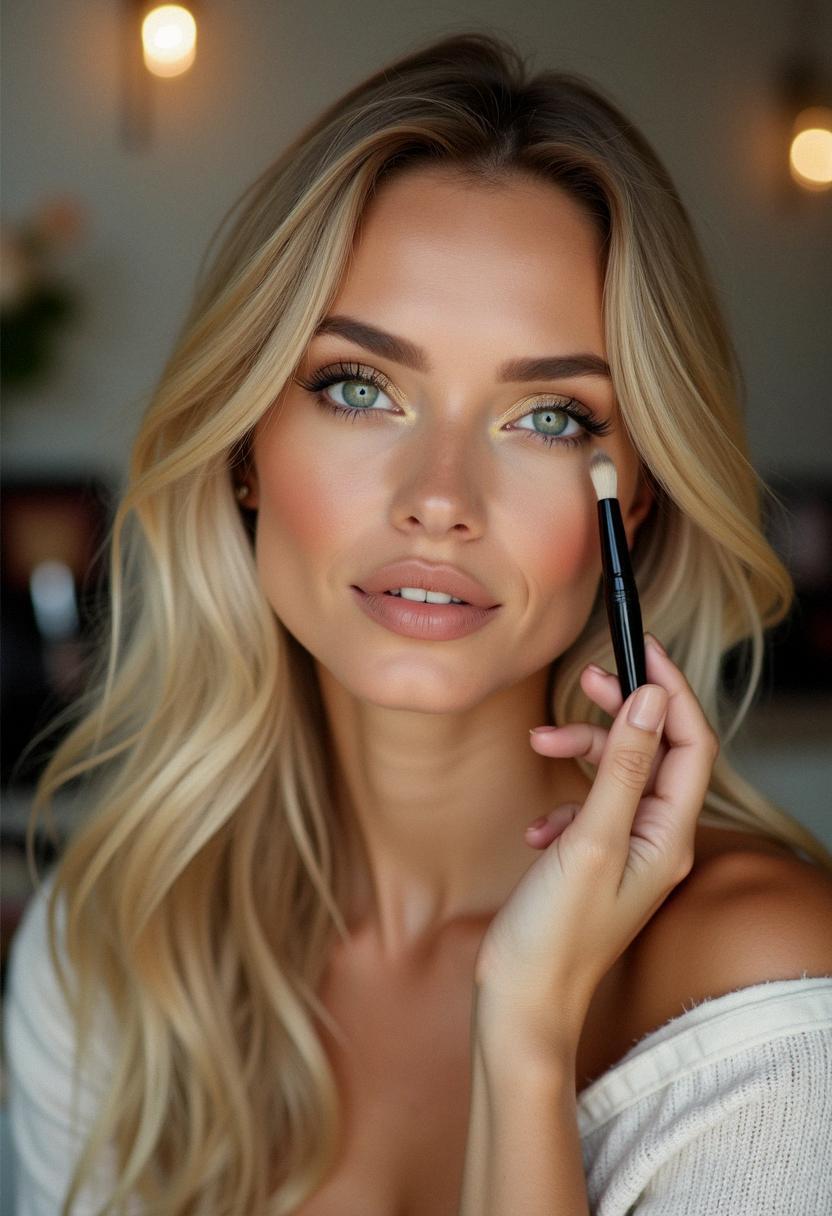 makeup for blonde hair green eyes
