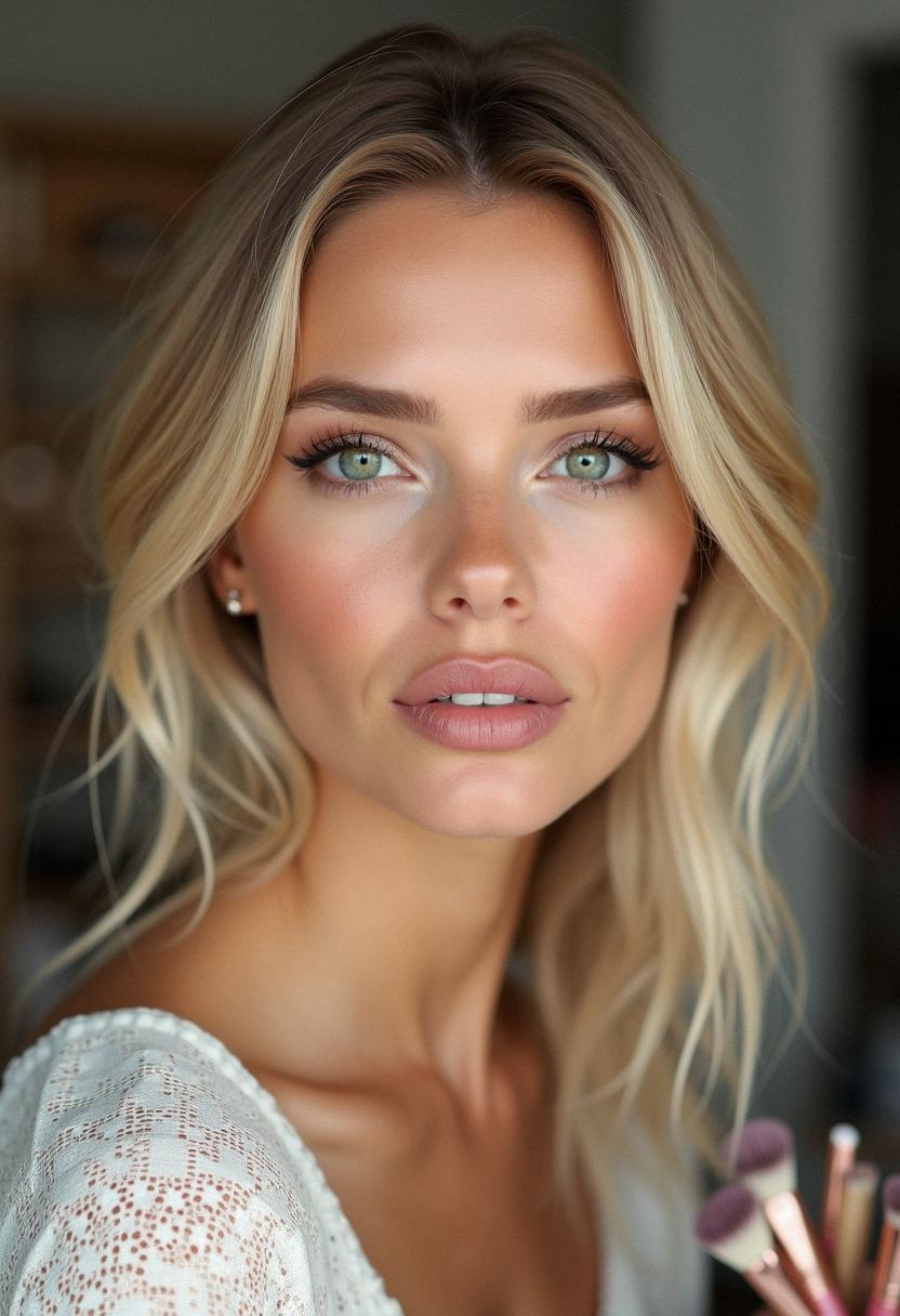 makeup for blonde hair green eyes