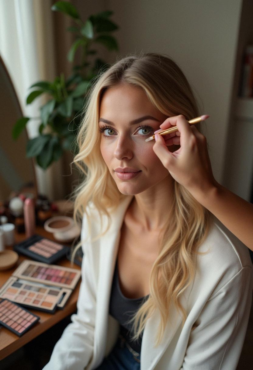 makeup for blondes with green eyes natural