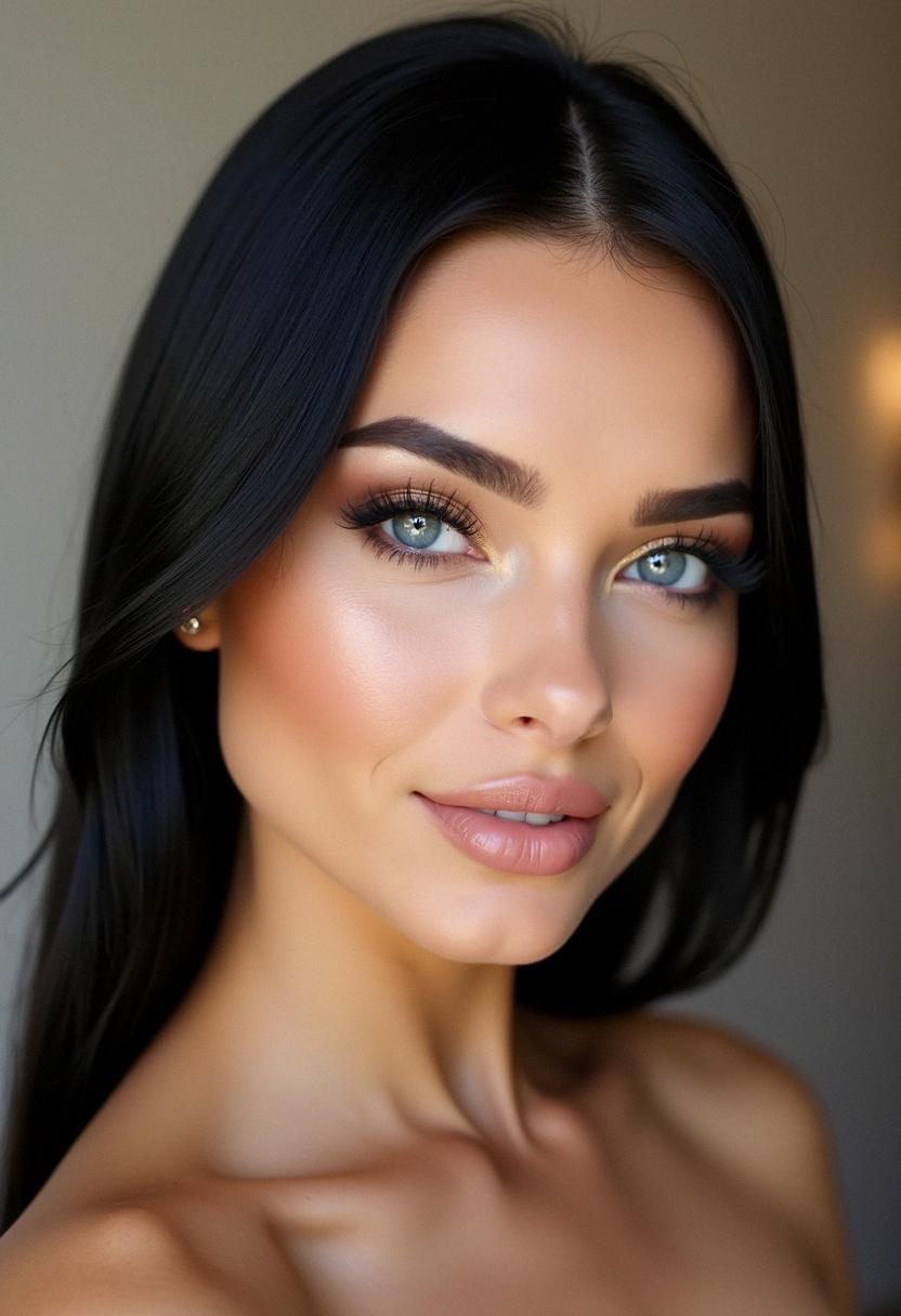 makeup for blue eyes black hair