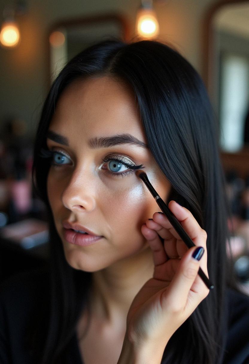 makeup for blue eyes black hair
