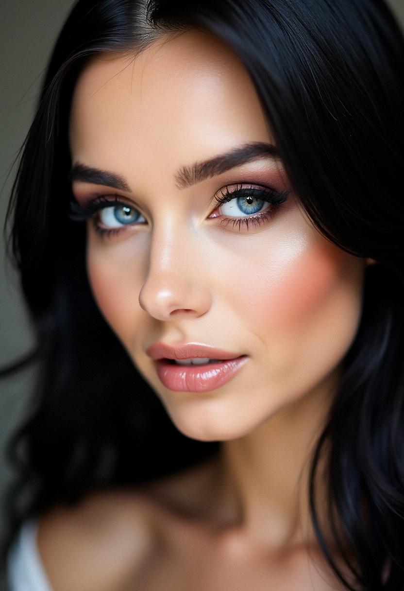 makeup for blue eyes black hair
