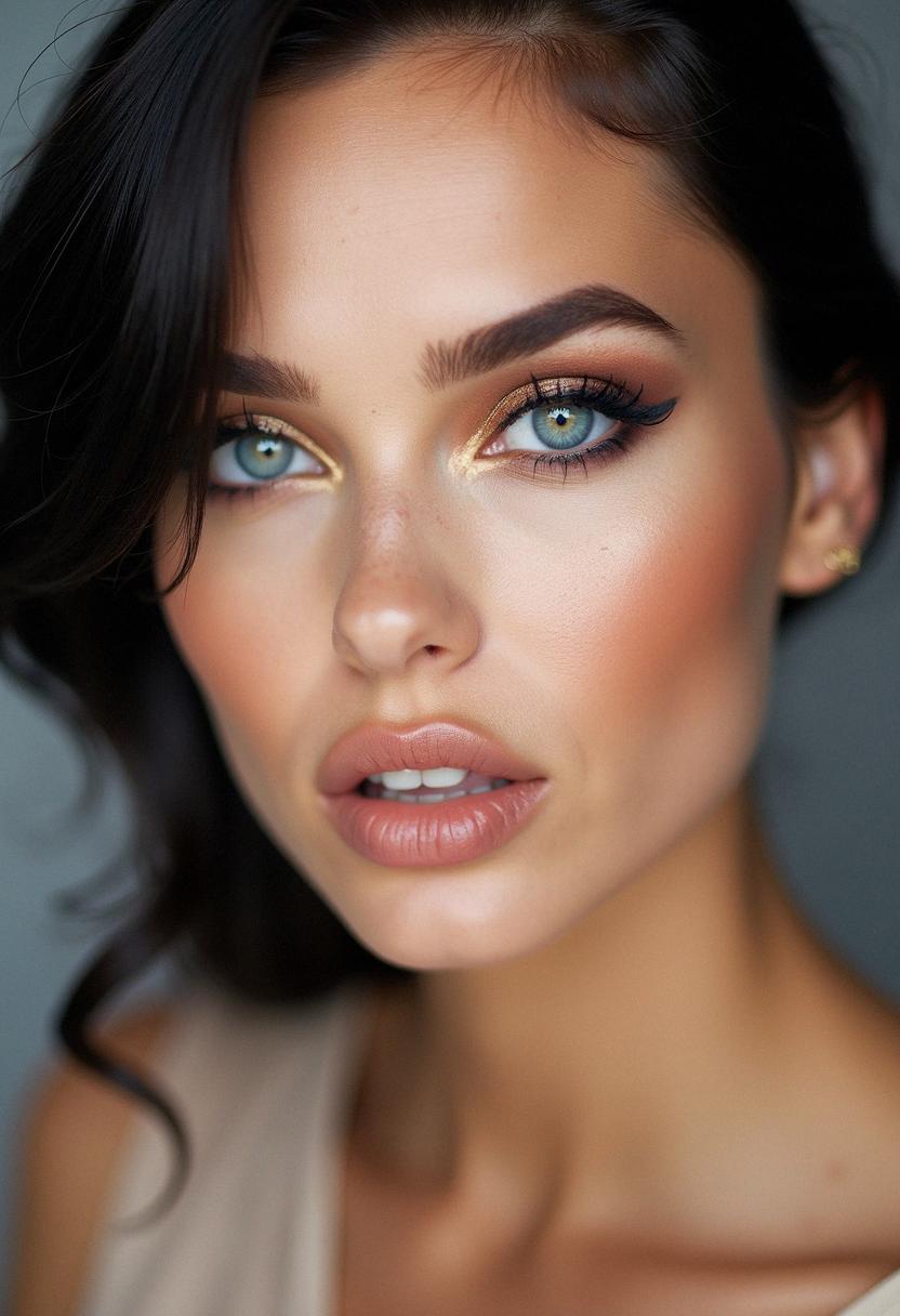 makeup for blue eyes black hair
