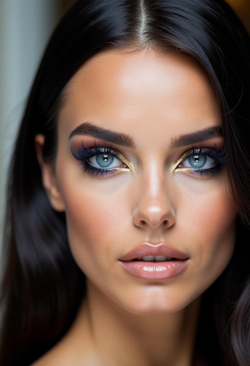 makeup for blue eyes black hair