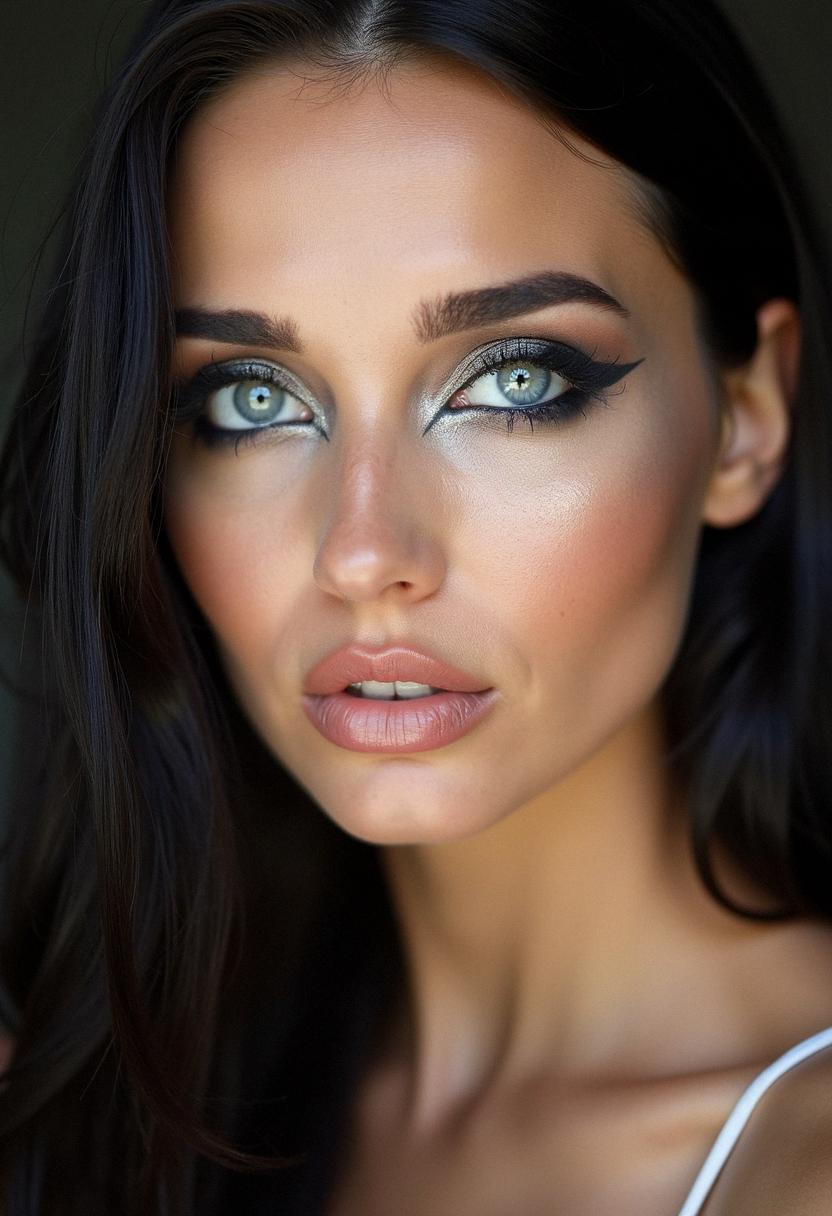 makeup for blue eyes black hair