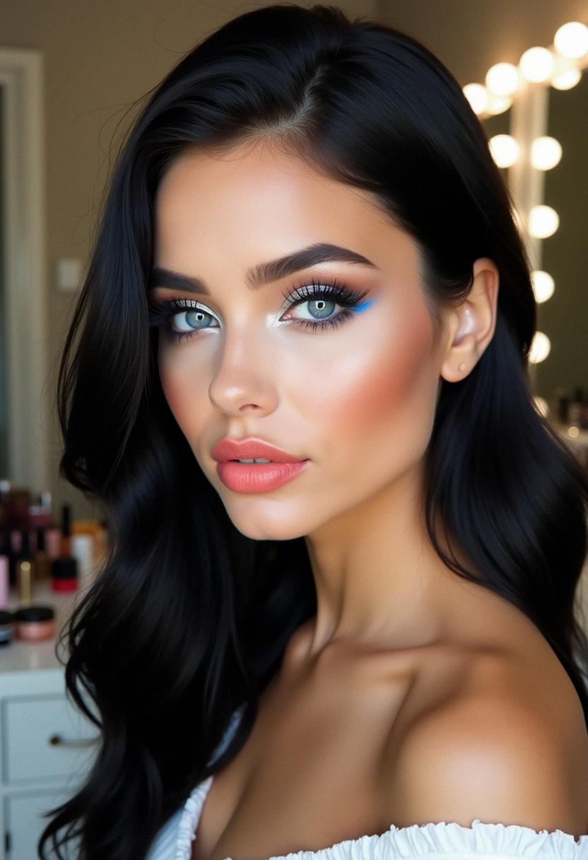 makeup for blue eyes black hair