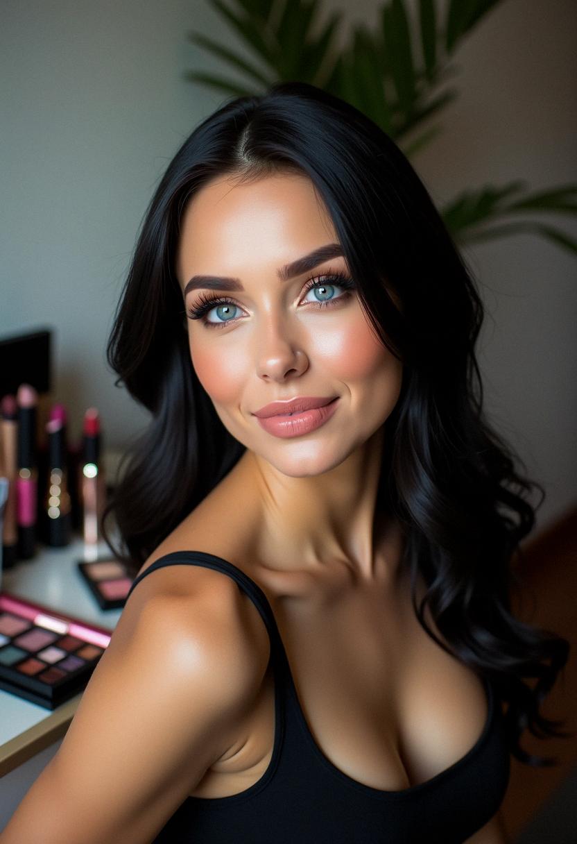 makeup for blue eyes black hair