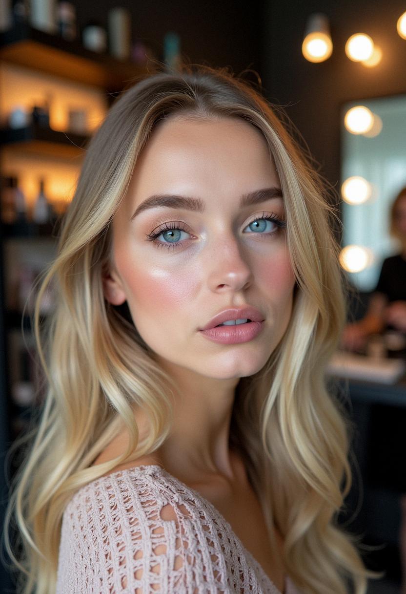 makeup for blue eyes blonde hair