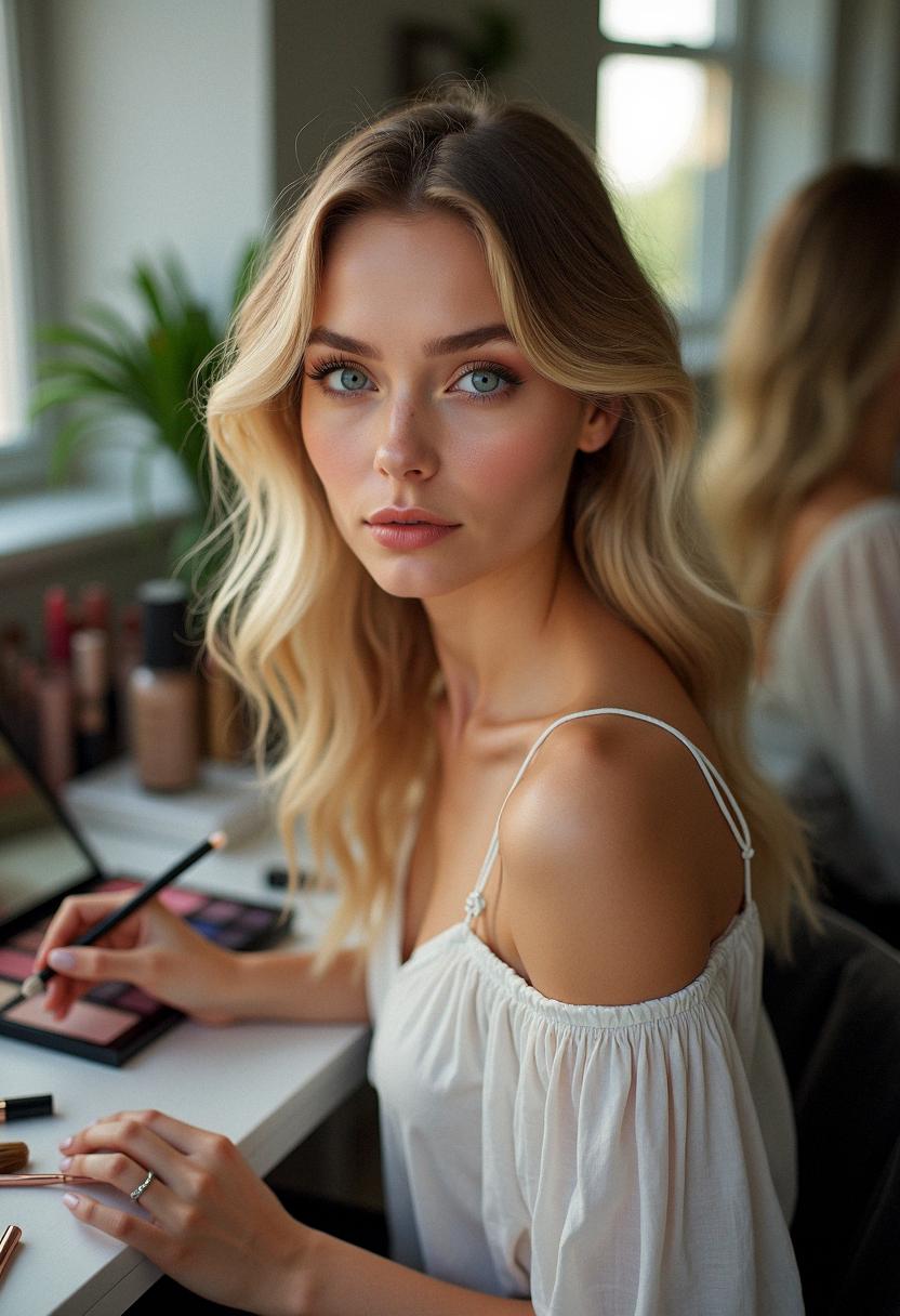 makeup for blue eyes blonde hair