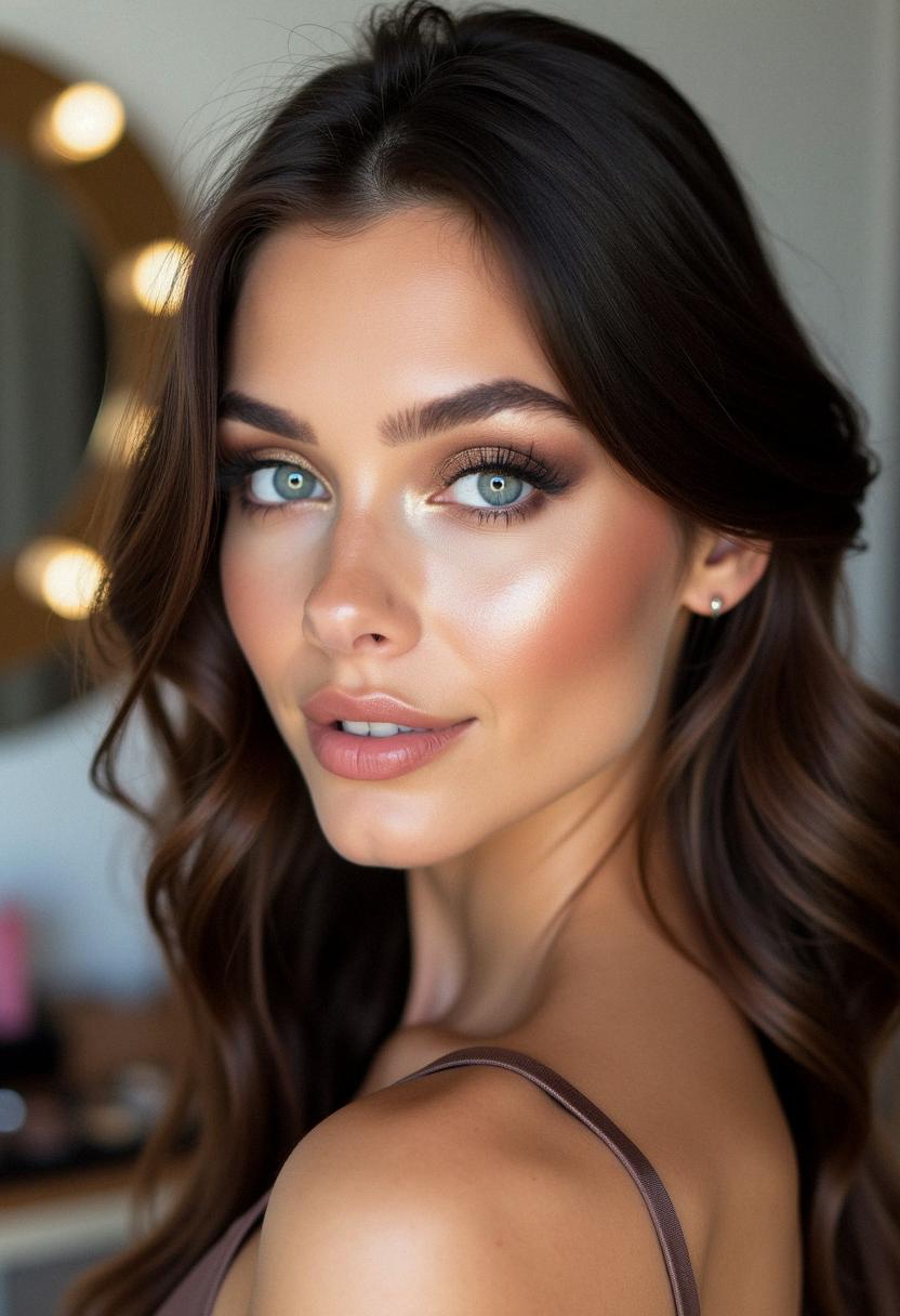 makeup for blue eyes brunettes