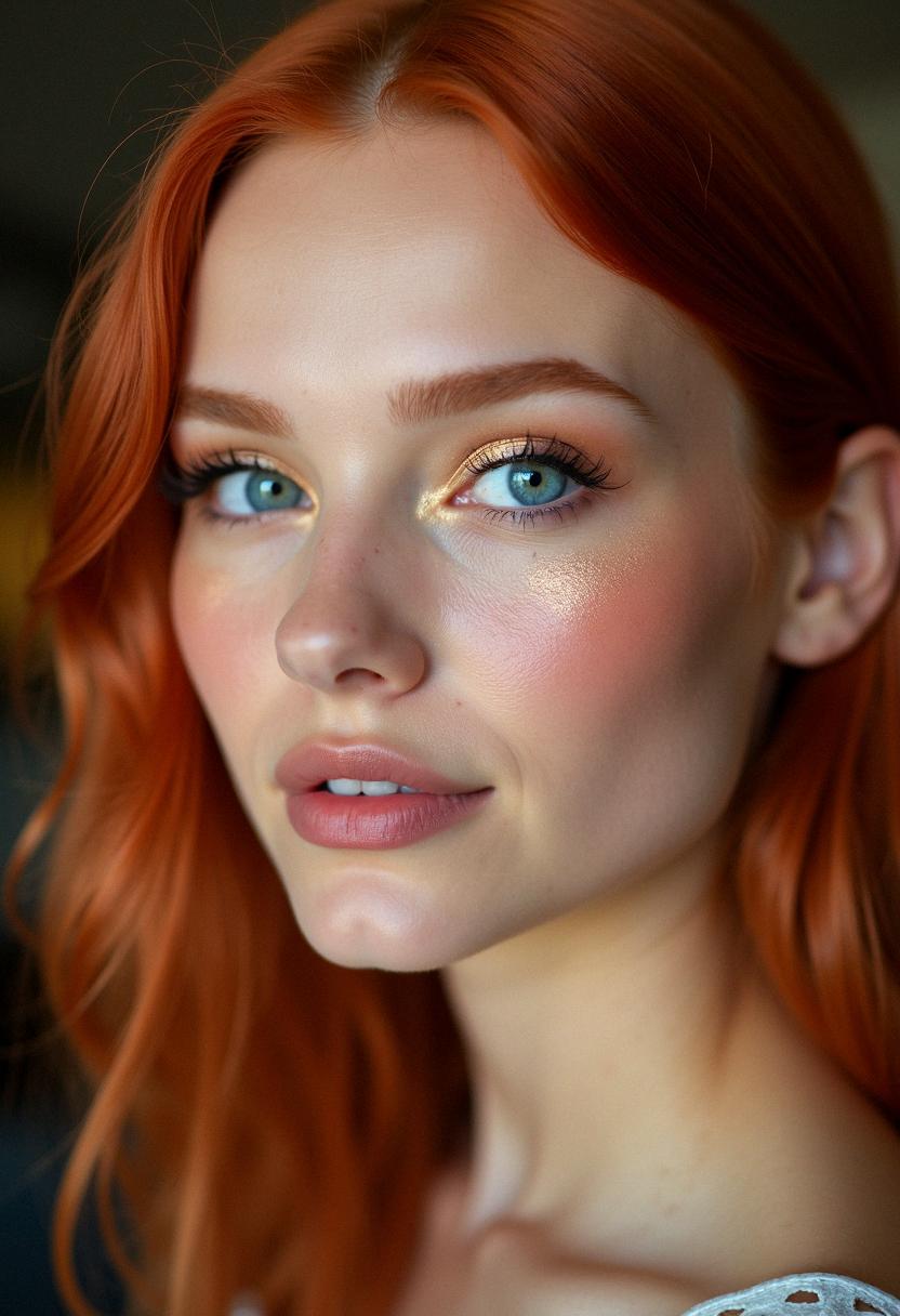 makeup for blue eyes red hair