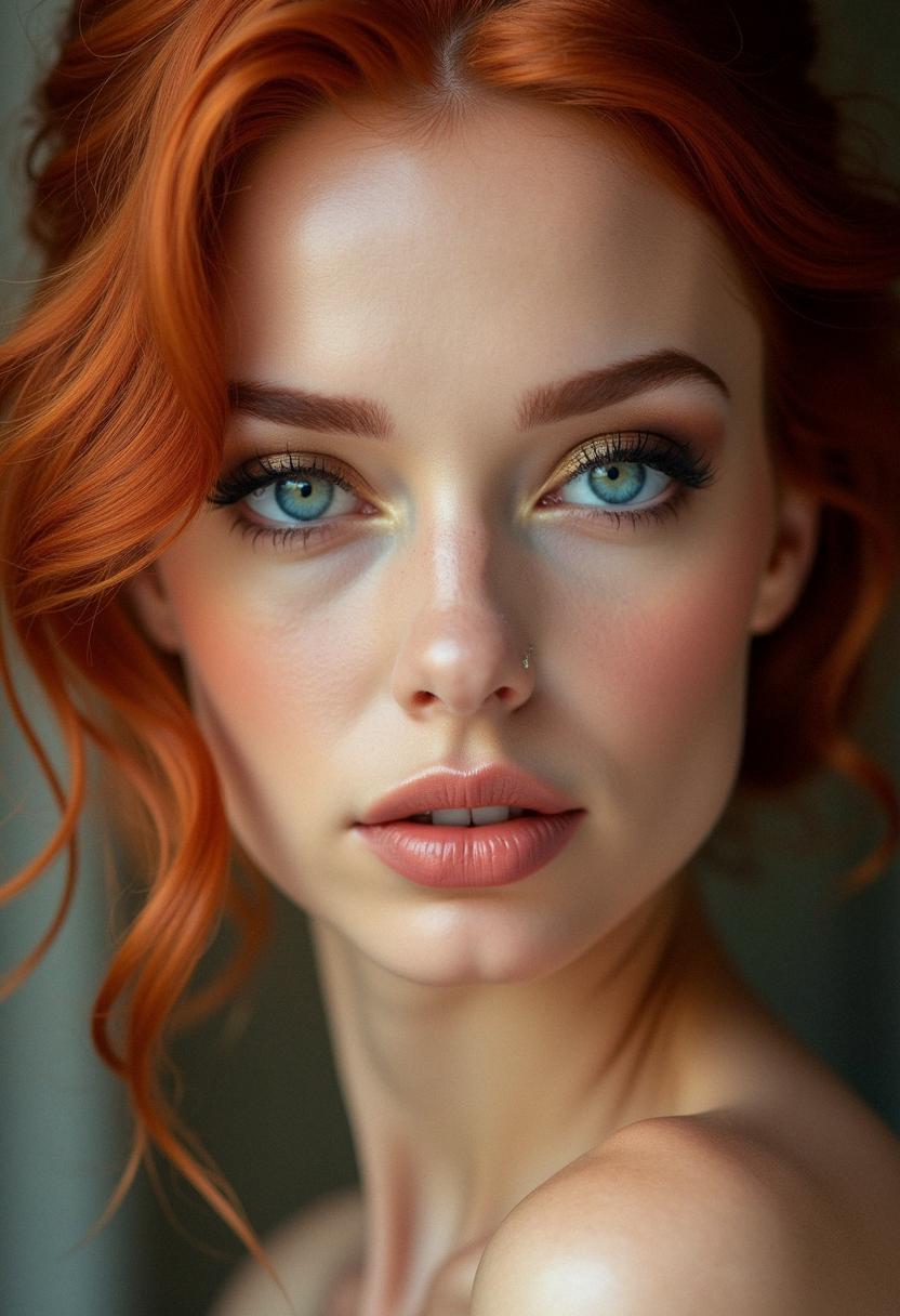 makeup for blue eyes red hair