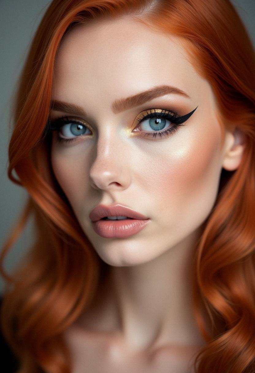 makeup for blue eyes red hair
