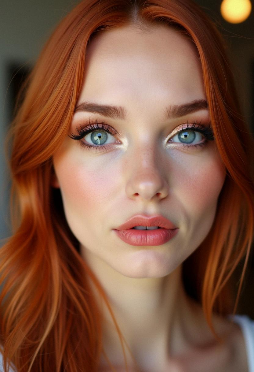 makeup for blue eyes red hair