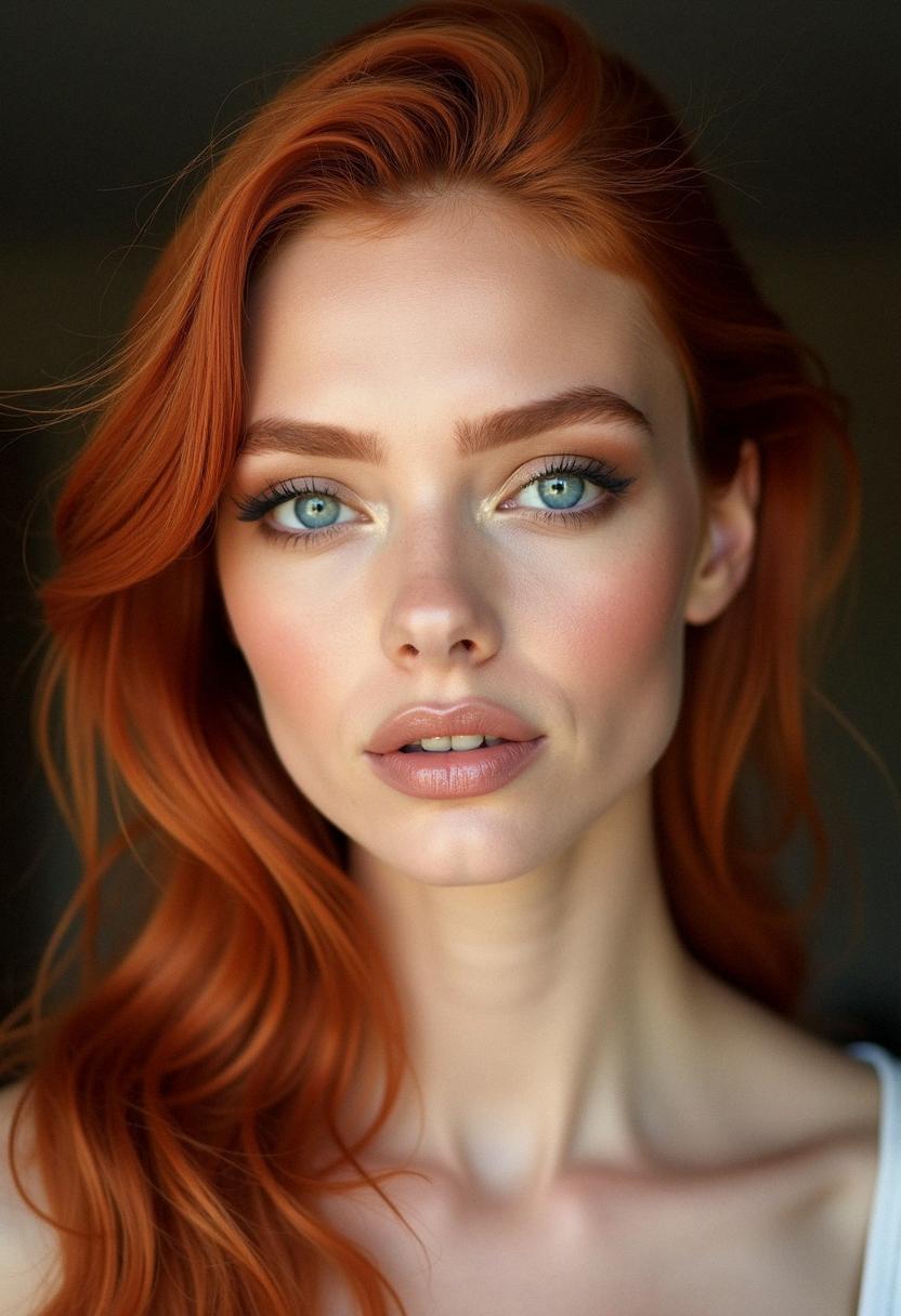 makeup for blue eyes red hair