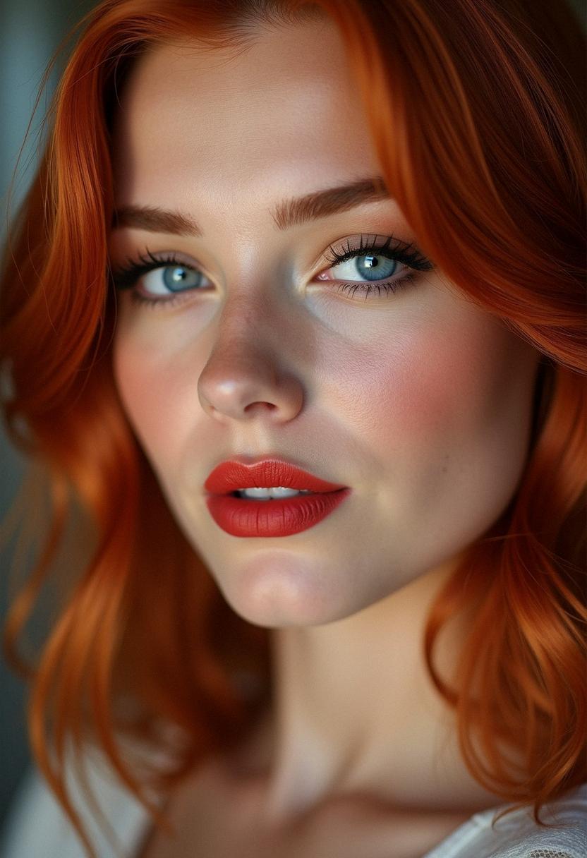 makeup for blue eyes red hair