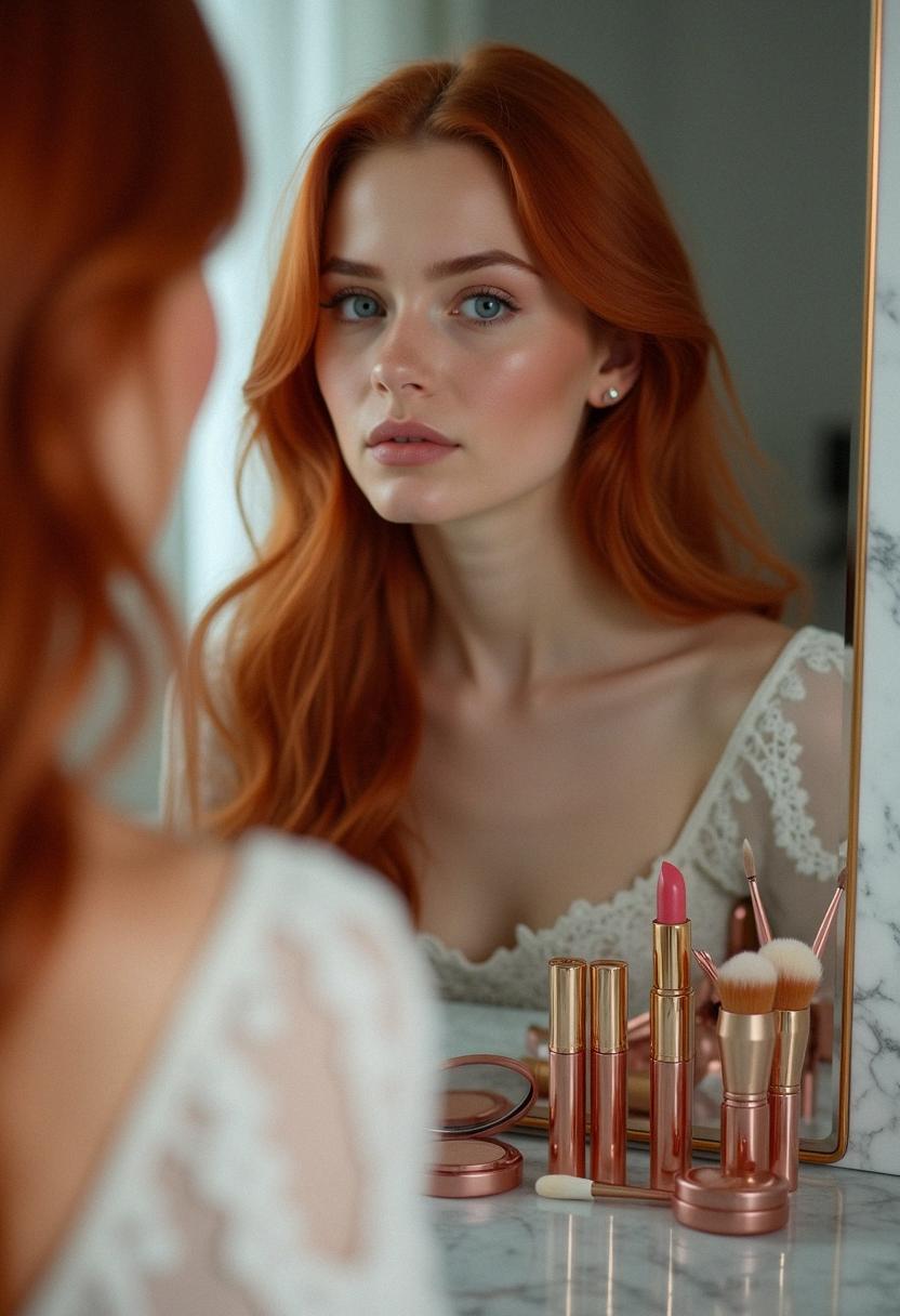 makeup for blue eyes red hair