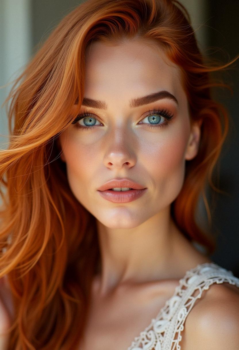 makeup for blue eyes red hair