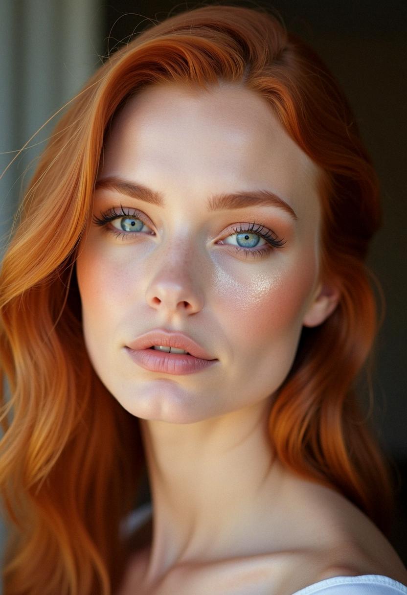 makeup for blue eyes red hair