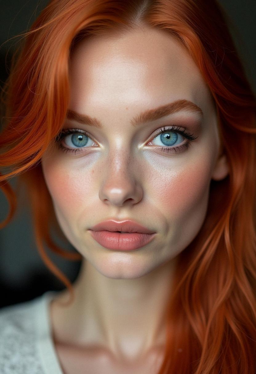 makeup for blue eyes red hair