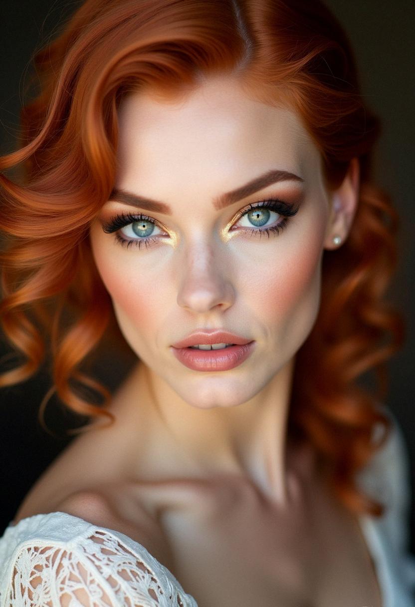 makeup for blue eyes red hair