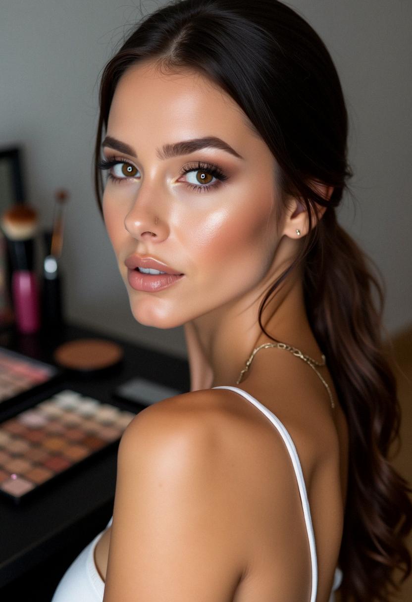 makeup for brunette with brown eyes