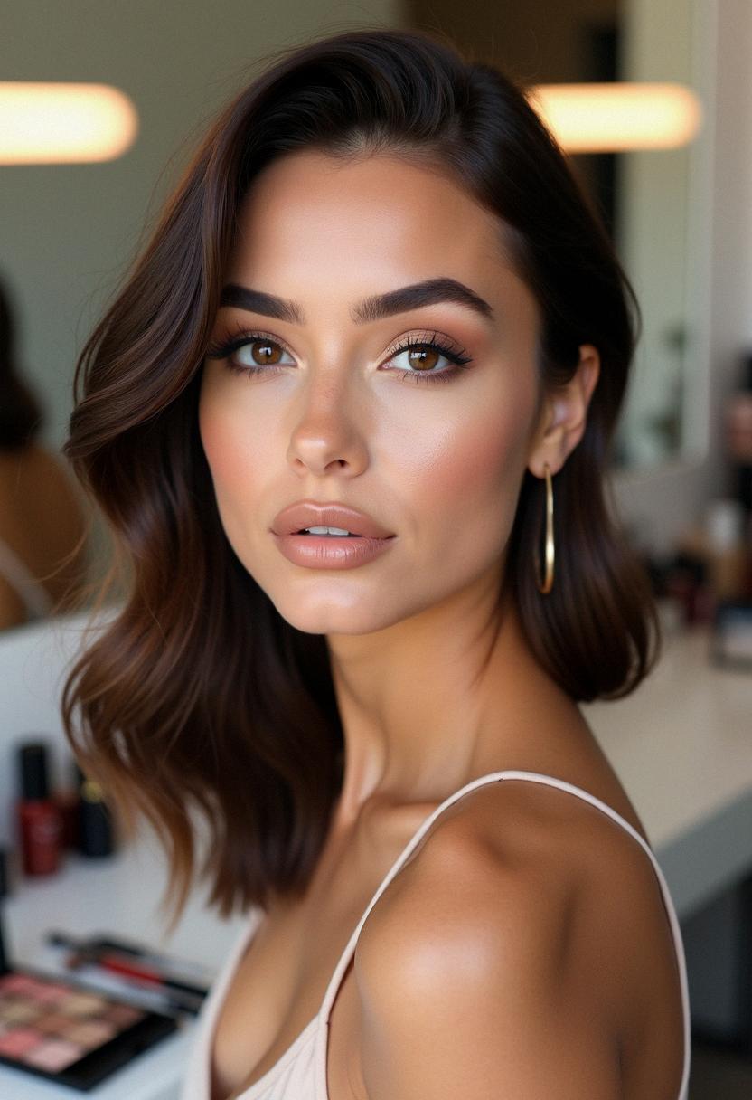 makeup for brunette with brown eyes