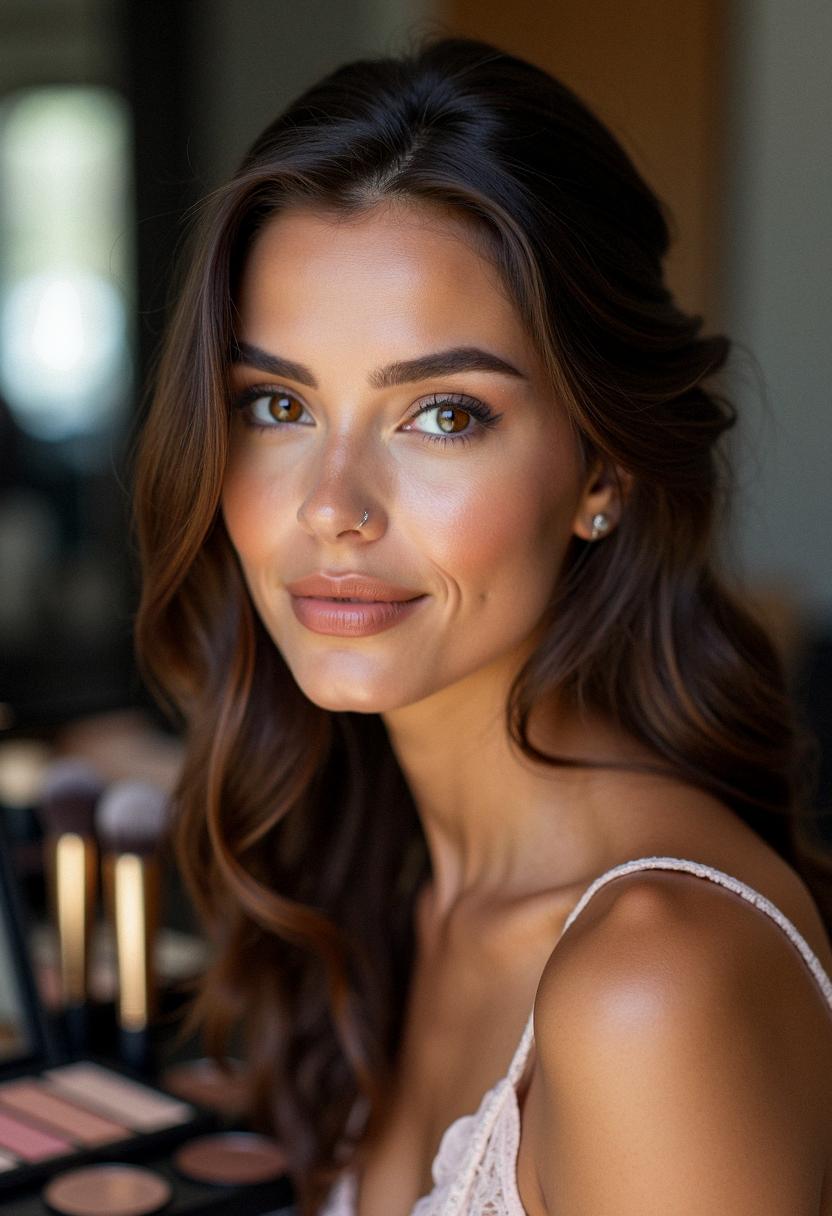 makeup for brunette with brown eyes