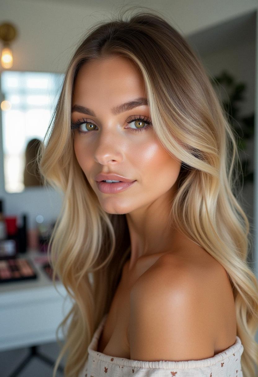 makeup hazel eyes blonde hair