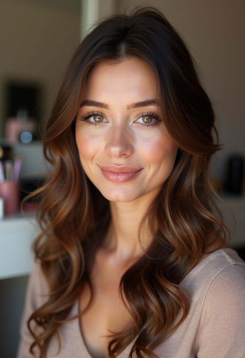 makeup hazel eyes brown hair