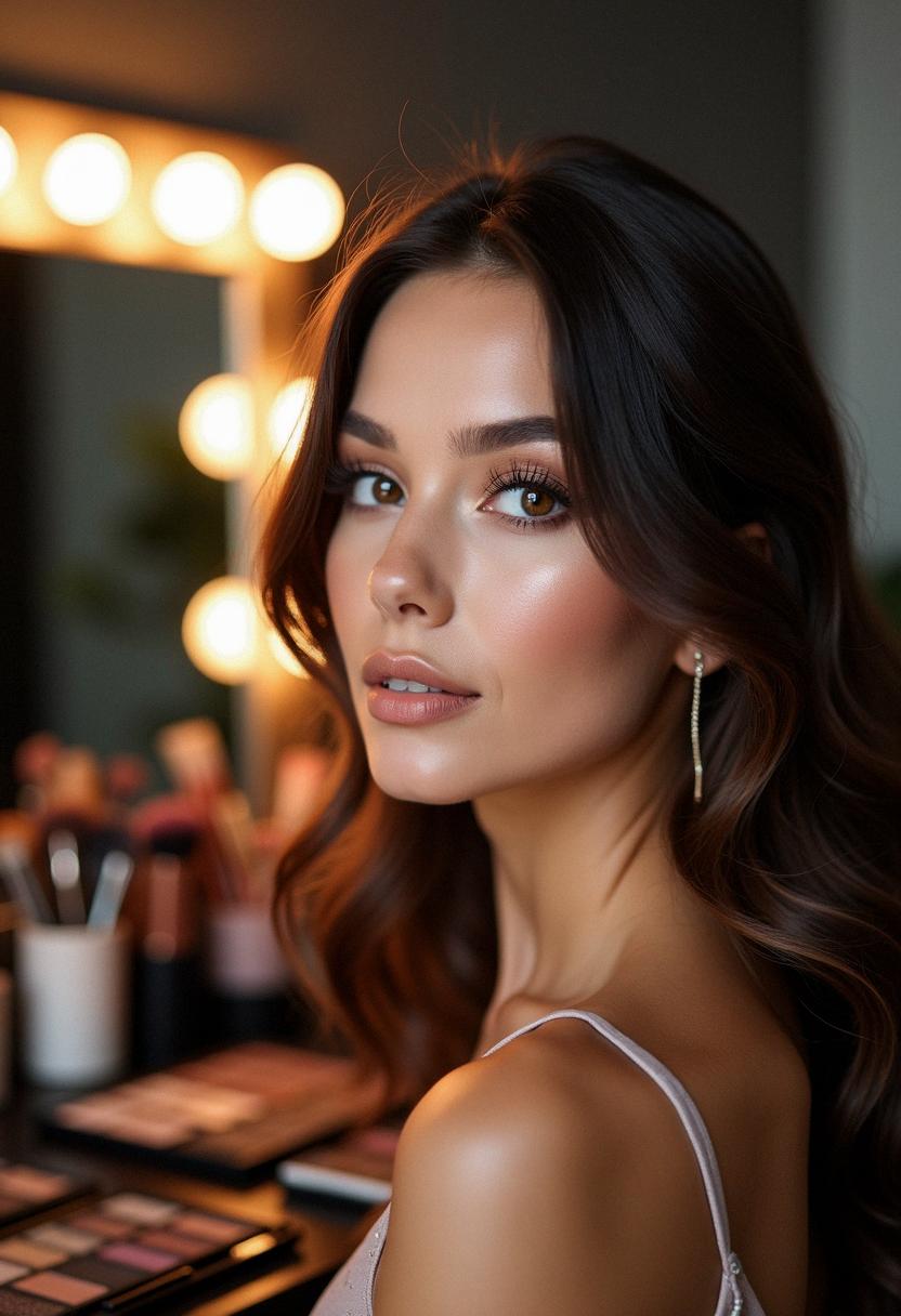 makeup hazel eyes brown hair