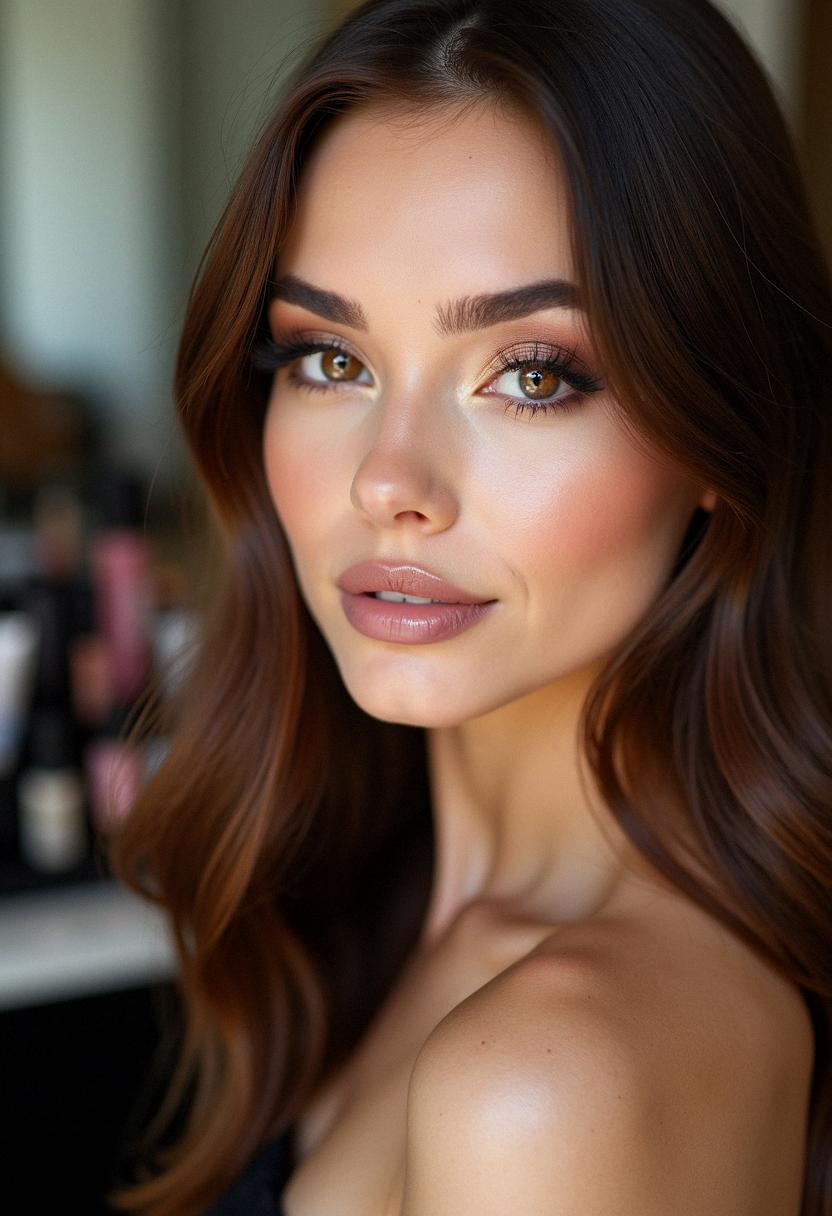 makeup hazel eyes brown hair