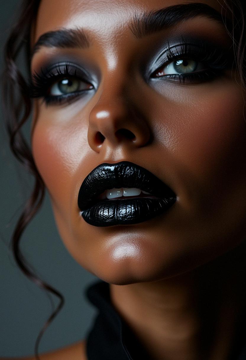 makeup lips black