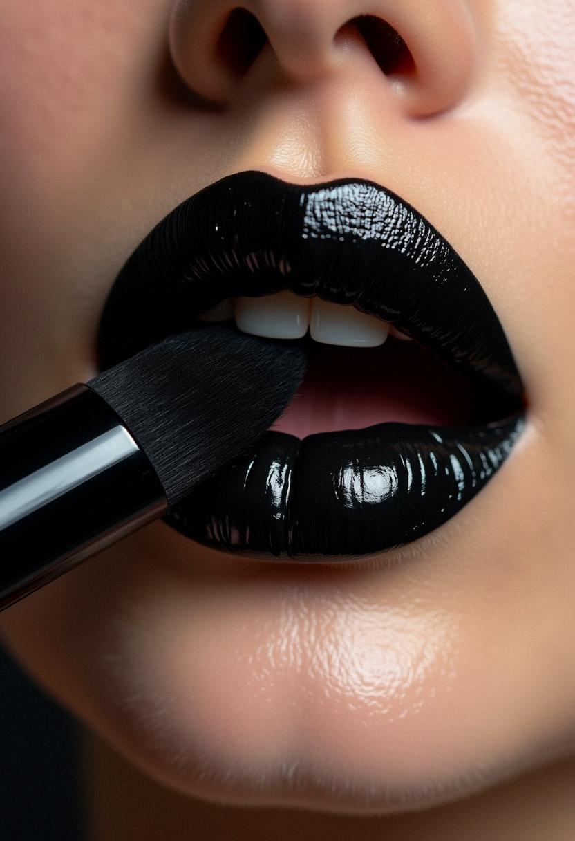 makeup lips black