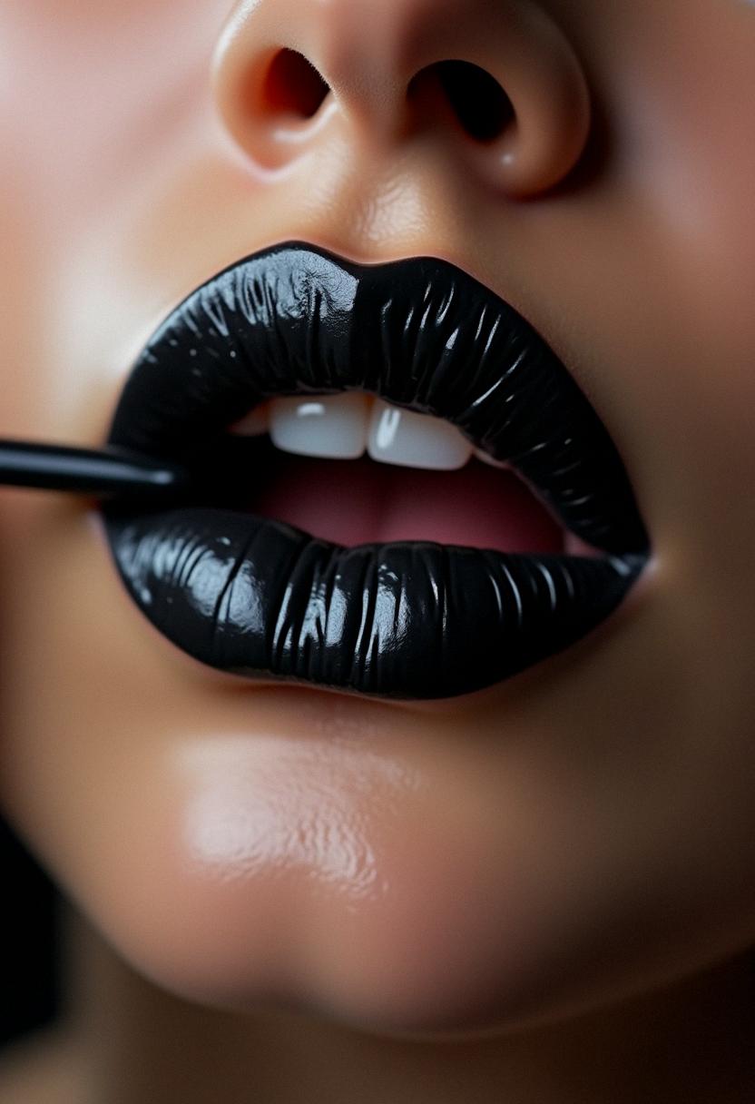 makeup lips black