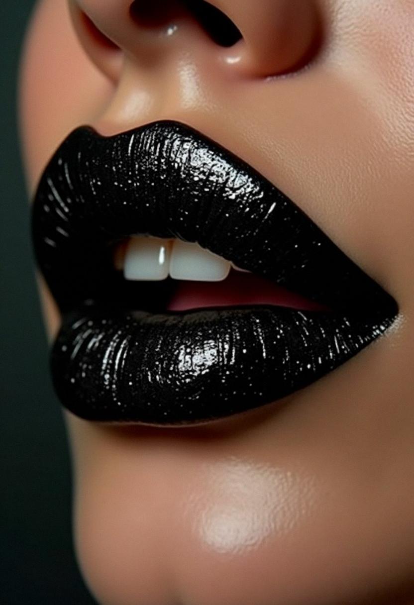 makeup lips black