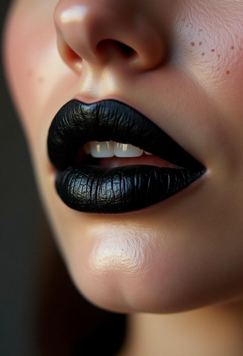 makeup lips black